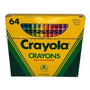Vintage 1988 Crayola Crayons 64 Built N Sharpener DEVELOPMENT THROUGH CREATIVITY